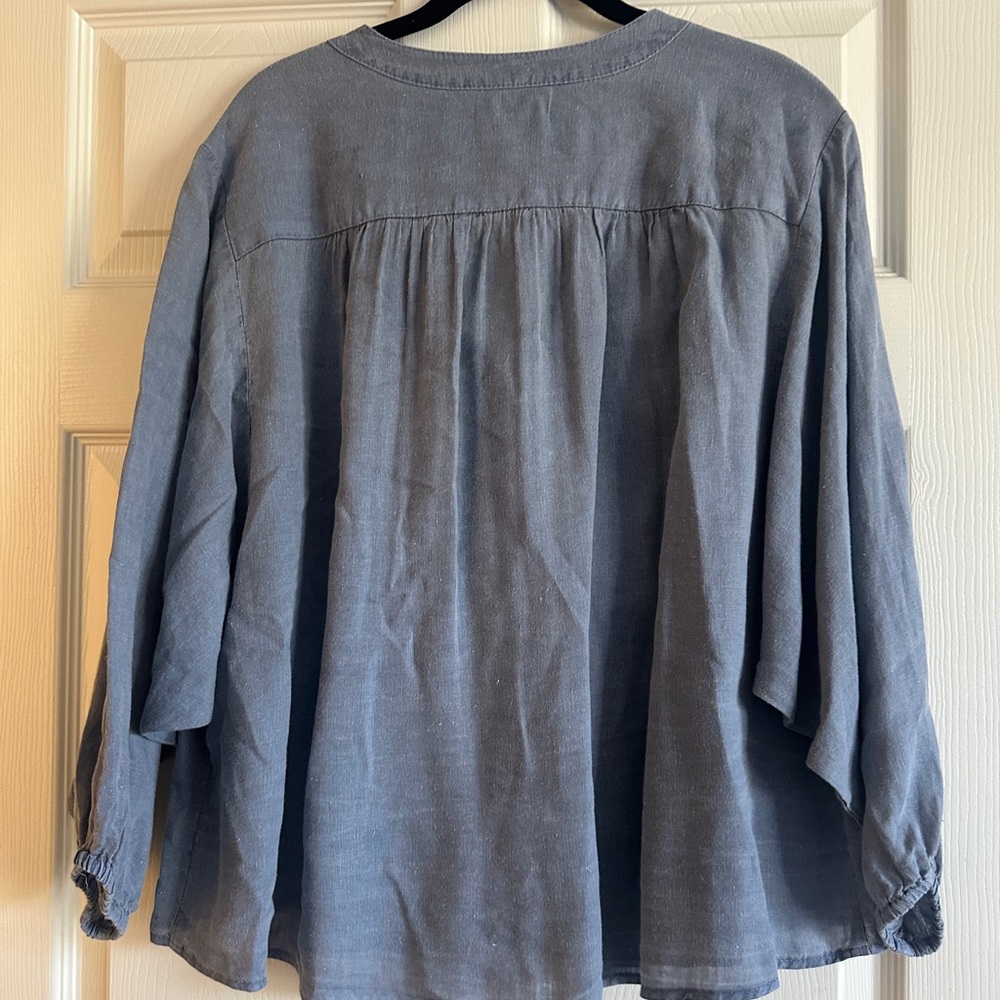 Velvet linen blouse